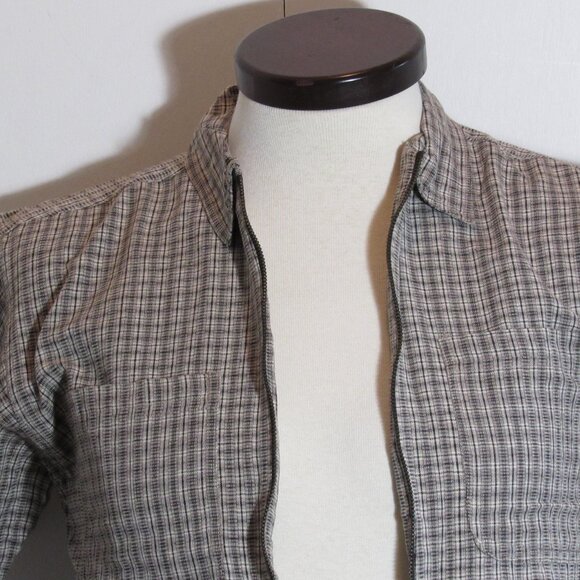 True Vtg Pool Shirt Medium Men's Zipper Front No Surrender Sears Club Beige NWT - Picture 3 of 13